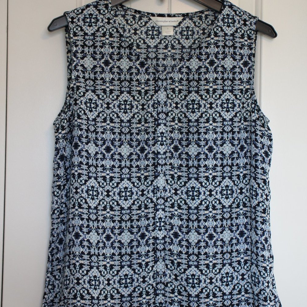 Christopher & Banks Blue/Green Tank Top Sz S